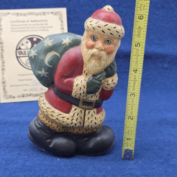 Vintage Vaillancourt Folk Art American Santa with Big Feet Rocker Figurine 1992 - Picture 7 of 8